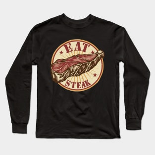 Eat Steak, Retro. Long Sleeve T-Shirt